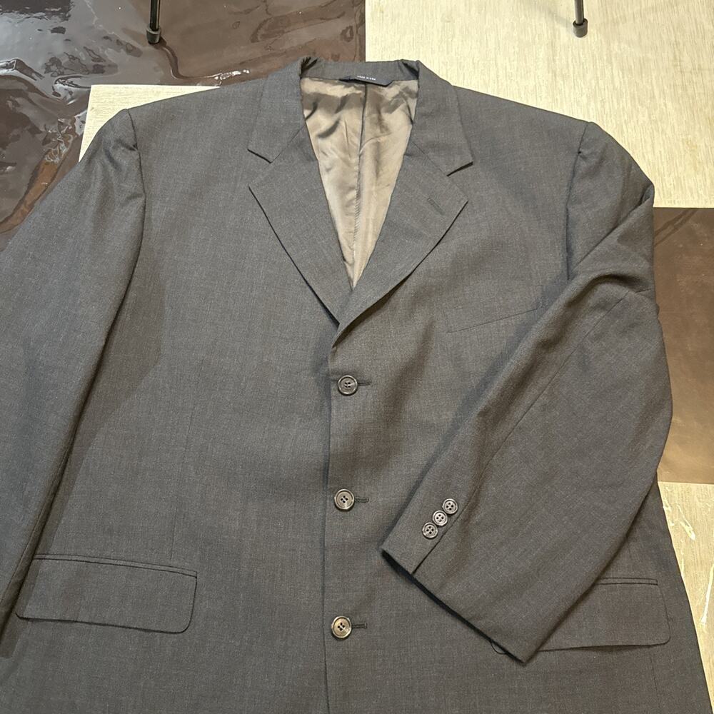 Brooks Brothers Brooksease Mens Charcoal Blazer 48R Wool USA Made 3 Button